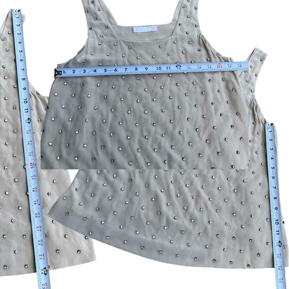 Chloe 100% Silk Rhinestone Sleeveless Top Sz 40 - Picture 4 of 7